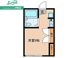 第5晴海ハイツ ワンルームの間取図画像