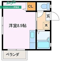 エルヴァージュ ワンルームの間取図画像