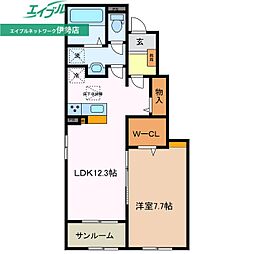 カーサ ヴィオーラ I 1LDKの間取図画像