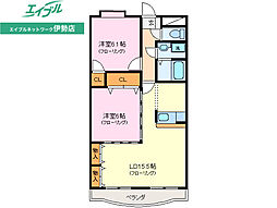 メゾンプランドール 2LDKの間取図画像
