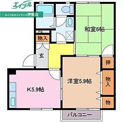 ハイツさきしまB棟 2階/206
