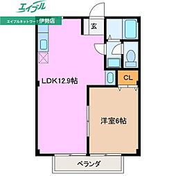 メゾンFLORE 1LDKの間取図画像