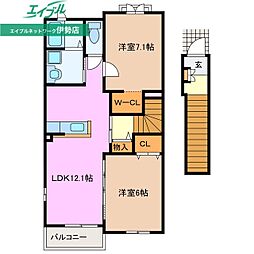 アウローラB 2LDKの間取図画像