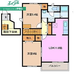 マグノリアA 2LDKの間取図画像
