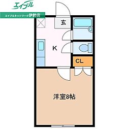 第3シャトーナツヤマ 1Kの間取図画像