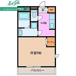 オールウェイズ 1Kの間取図画像