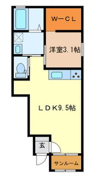 Novel D｜三重県津市柳山津興(賃貸アパート1LDK・1階・33.05㎡)の写真 その2