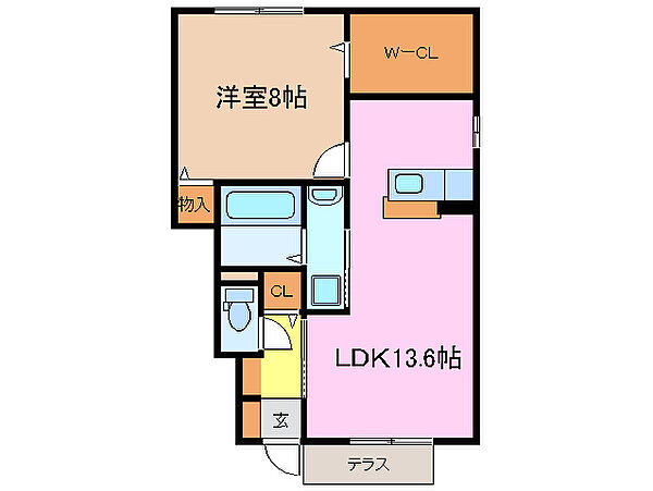 ライプン 101｜三重県津市垂水(賃貸アパート1LDK・1階・53.61㎡)の写真 その2