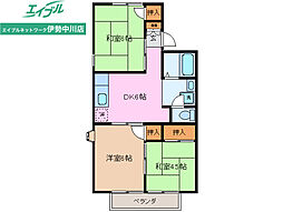 ハイツU西 3DKの間取図画像