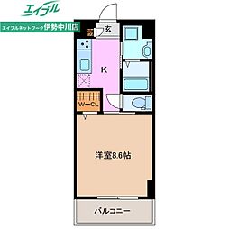 ＩＬ　ＶＩＡＬＥ 5階1Kの間取り