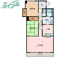 ハイタウンソレイユ 3階2LDKの間取り