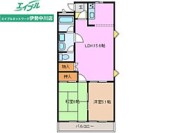 シティルネサンス久居2 2LDKの間取図画像