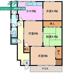 杉山ハイツC 4DKの間取図画像