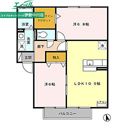 ｆｉｎｄ ｂｉｒｄｉｅ　Ｄ 2階2LDKの間取り