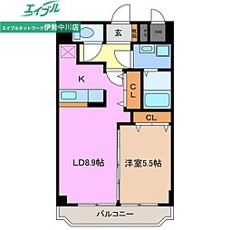 メゾン・ド・ルミエール 6階1LDKの間取り