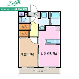 ステイシス久居 3階1LDKの間取り