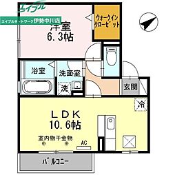 エフクレフ 1LDKの間取図画像