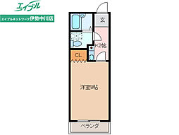 第3マンション一八 1Kの間取図画像