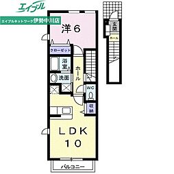 ミラベル 1LDKの間取図画像