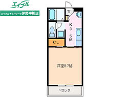ロイヤルハートピア郷津B 1Kの間取図画像