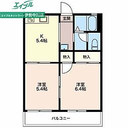 メゾンドさくら 2Kの間取図画像