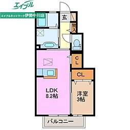 サンルミエール相川 1LDKの間取図画像