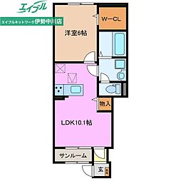 ブリリアント元町II 1LDKの間取図画像