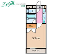 ナイスセブンあつみ 1階1Kの間取り