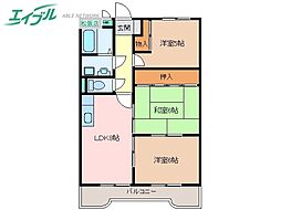 コンフォート悠とぴあ 6階3LDKの間取り