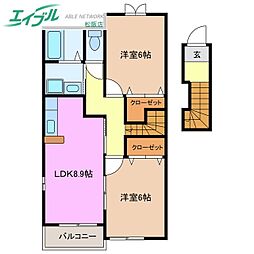 シュープリーム A棟 2階