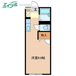 メゾンkonishiA ワンルームの間取図画像