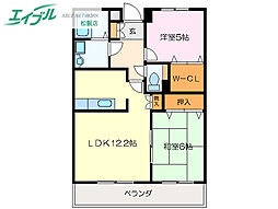 センチュリーハイランドイースト 2LDKの間取図画像