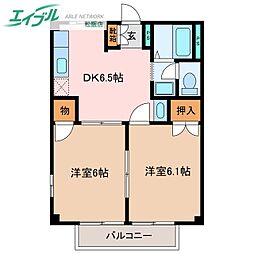 メゾン・エトワールB 2DKの間取図画像