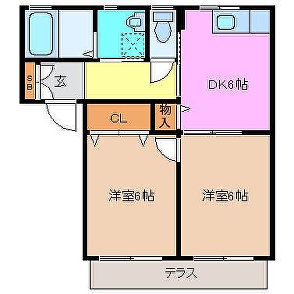 三重県津市垂水(賃貸アパート2DK・1階・43.01㎡)の写真 その2