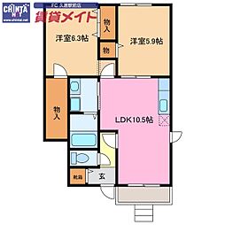 カーサグラン・リーオC 2LDKの間取図画像