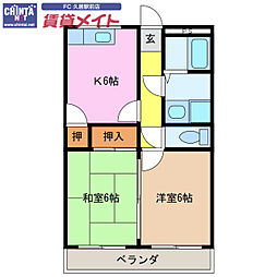 アップルガーデン 2Kの間取図画像