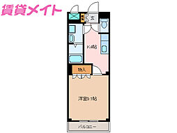 近鉄山田線 松阪駅 バス19分 篠田山下車 4kmの賃貸アパート 1階1Kの間取り