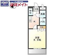 近鉄山田線 斎宮駅 徒歩32分の賃貸アパート 2階1Kの間取り