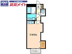 JR紀勢本線 徳和駅 徒歩8分の賃貸アパート 2階ワンルームの間取り