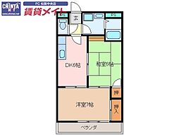 ラ・ブランシュ 2DKの間取図画像
