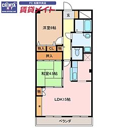 ハートレジデンス塚本 2LDKの間取図画像