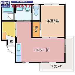 JR参宮線 二見浦駅 徒歩15分の賃貸マンション 2階1LDKの間取り