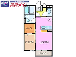 近鉄山田線 明野駅 徒歩28分の賃貸アパート 2階1LDKの間取り