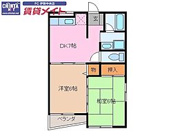 ブランシェ 2DKの間取図画像