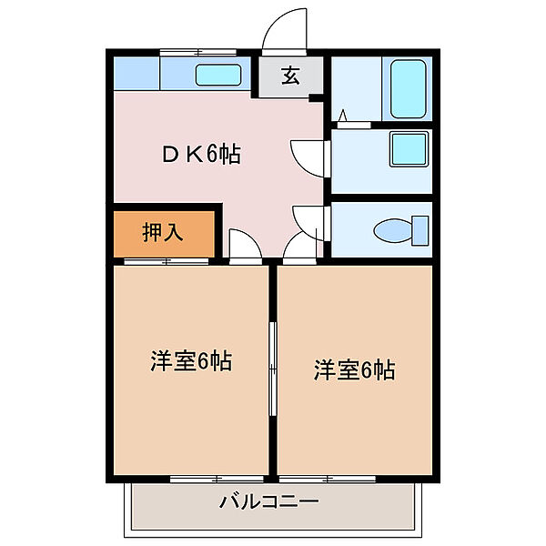 三重県津市白塚町(賃貸アパート2DK・2階・37.90㎡)の写真 その2