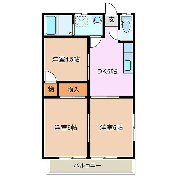 三重県津市白塚町(賃貸アパート3DK・2階・40.00㎡)の写真 その2