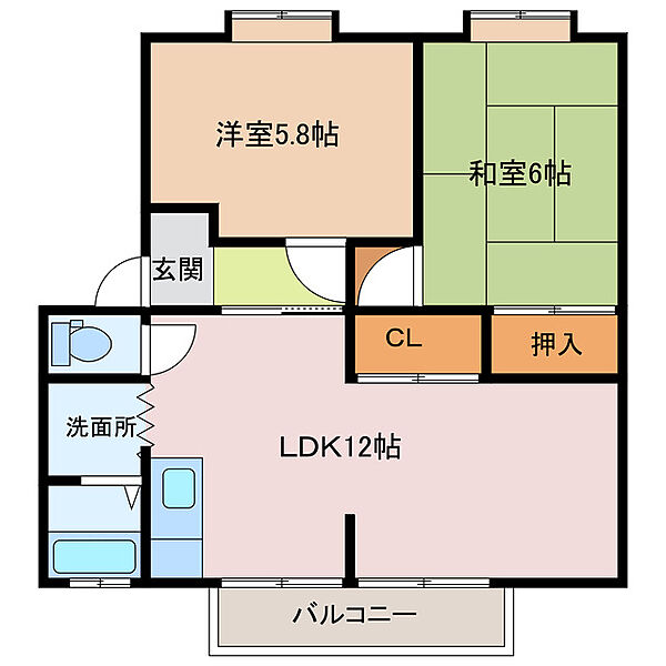 三重県津市垂水(賃貸アパート2LDK・2階・52.66㎡)の写真 その2
