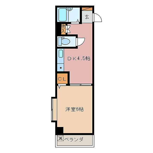 三重県津市東丸之内(賃貸マンション1DK・2階・27.50㎡)の写真 その2