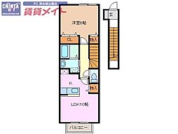 ＳＵＮＬＩＴ　ＭＵＲＡＫＡＭＩ 2階1LDKの間取り