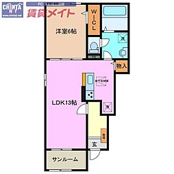 ラーツゥー・デル・マーレ　IV 1階1LDKの間取り